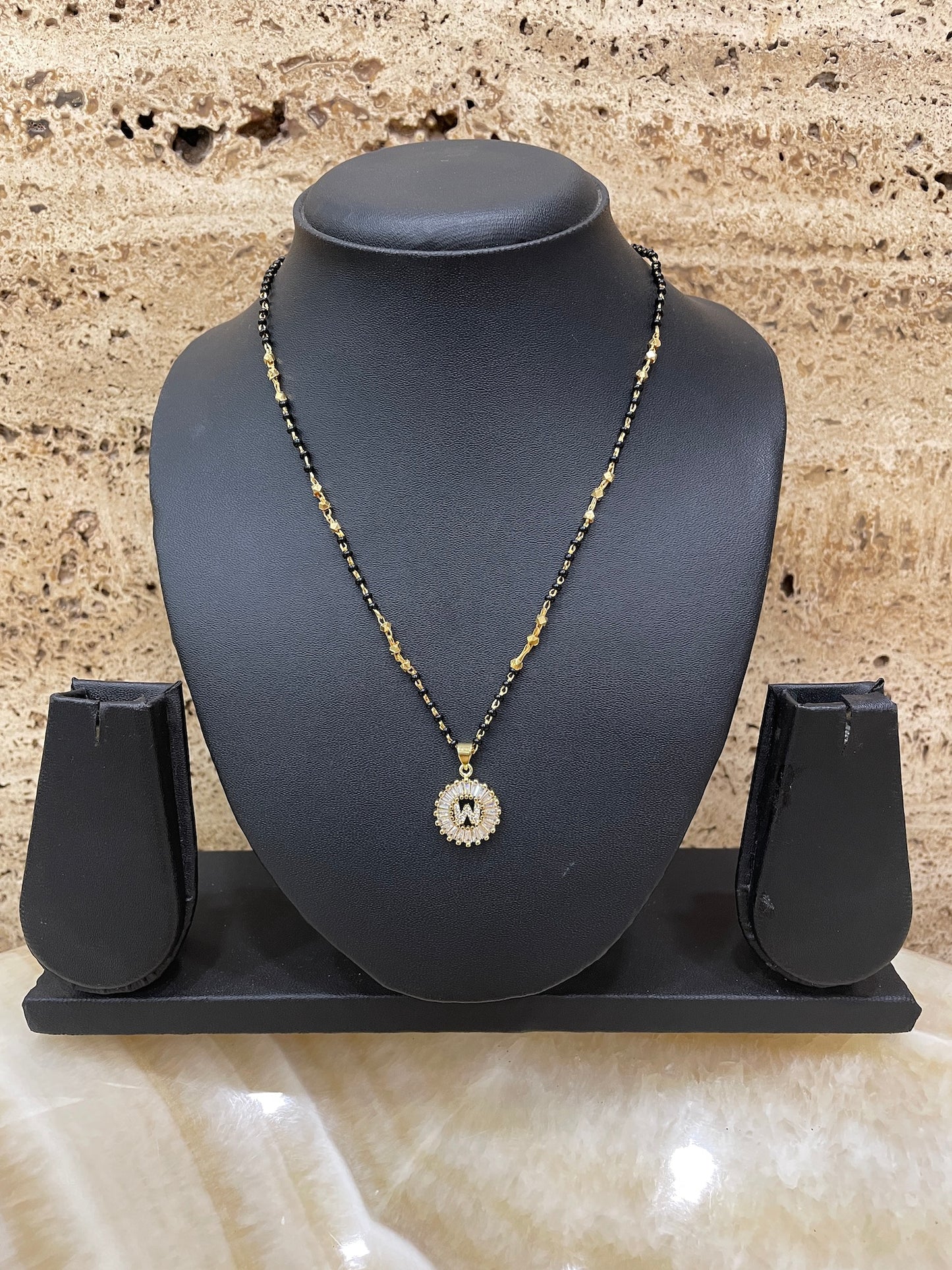 A TO Z Letter American Diamond Short Mangalsutra Design