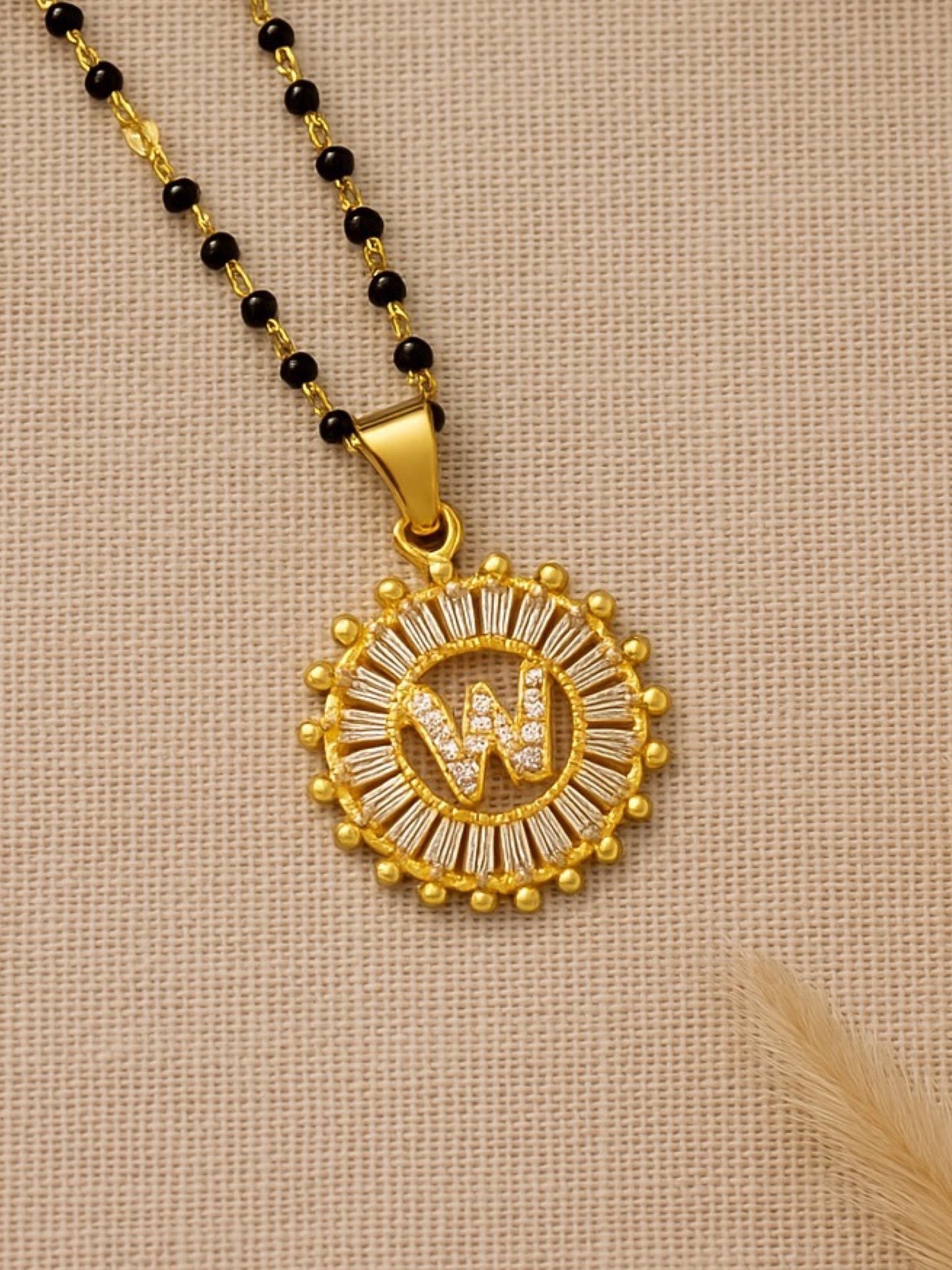A TO Z Letter American Diamond Short Mangalsutra Design