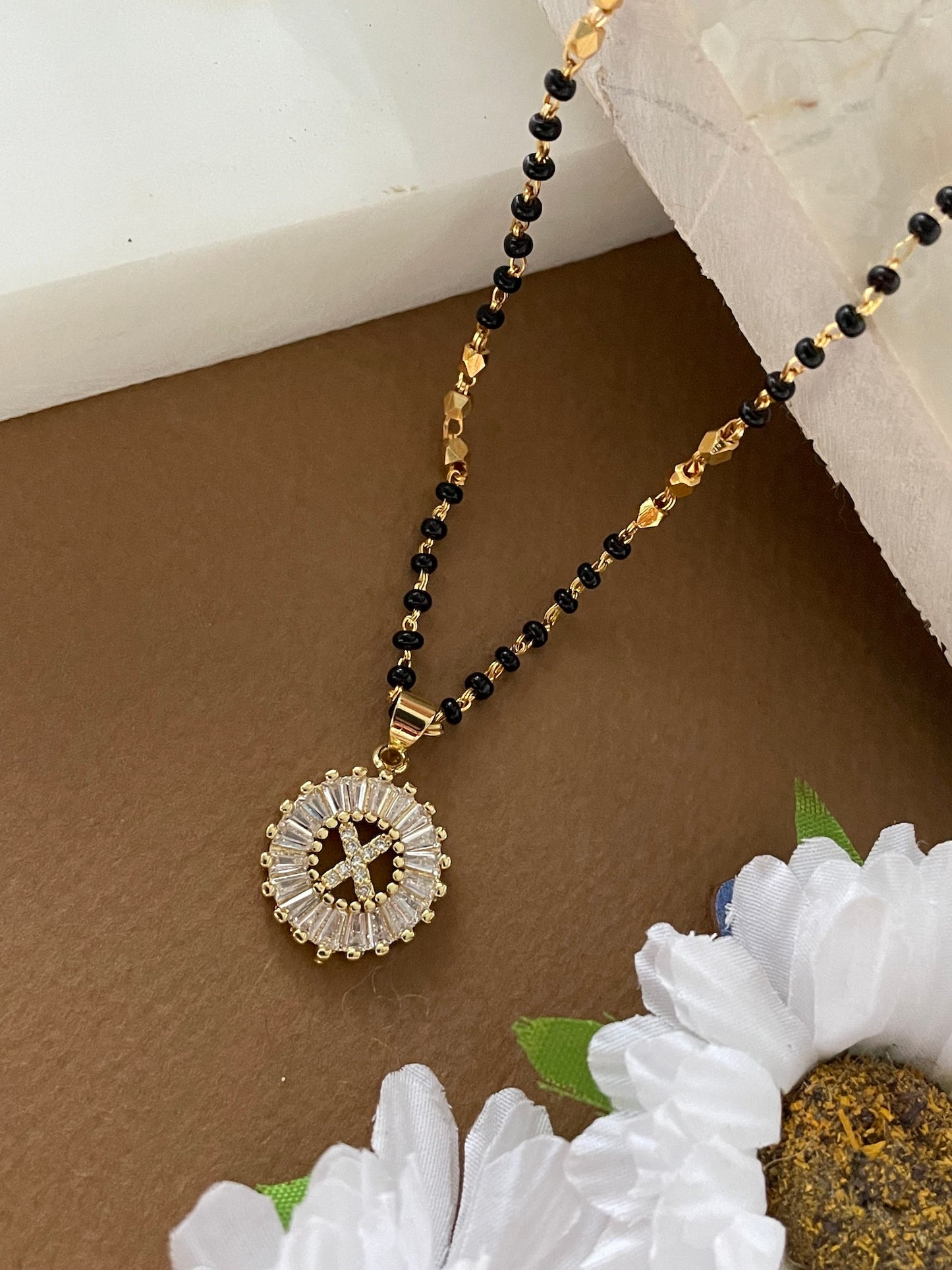 A TO Z Letter American Diamond Short Mangalsutra Design