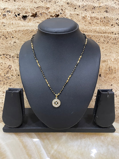 A TO Z Letter American Diamond Short Mangalsutra Design