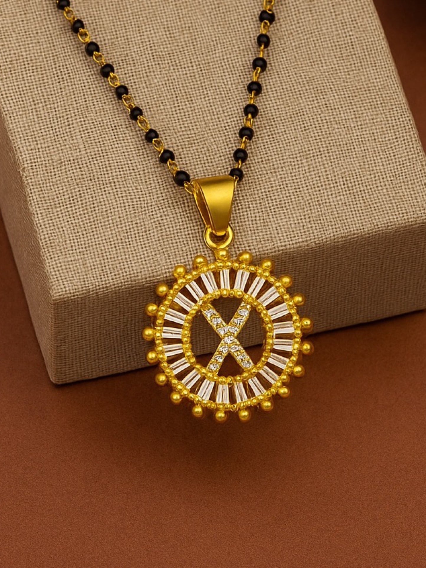 A TO Z Letter American Diamond Short Mangalsutra Design