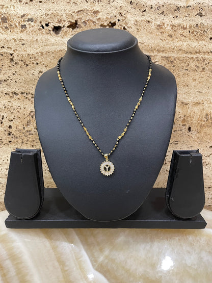 A TO Z Letter American Diamond Short Mangalsutra Design