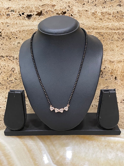 (Wear it 2 ways) Reversible Rose Gold Heart Mangalsutra