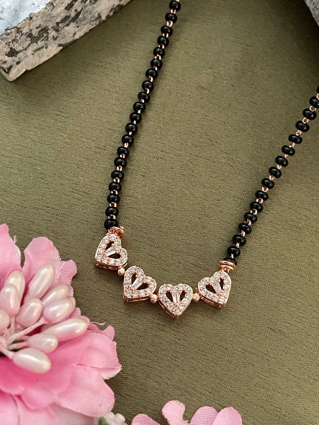 (Wear it 2 ways) Reversible Rose Gold Heart Mangalsutra