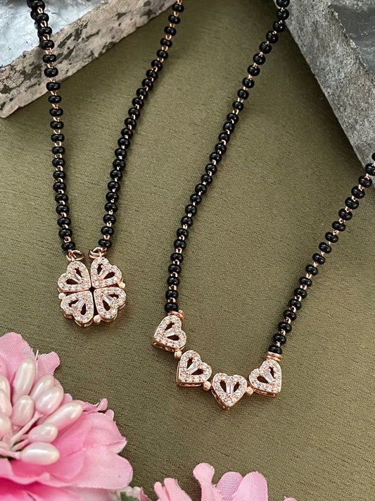 (Wear it 2 ways) Reversible Rose Gold Heart Mangalsutra