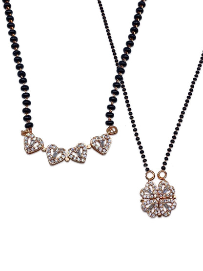 (Wear it 2 ways) Reversible Rose Gold Heart Mangalsutra