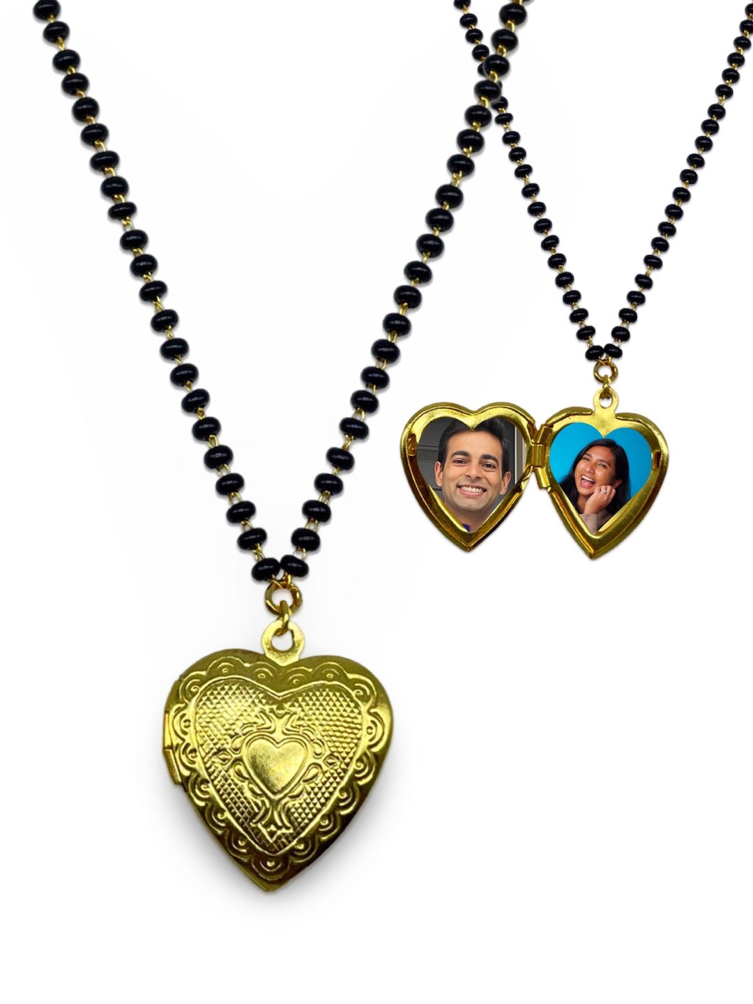 Heart Photo-Frame Pendant Short Mangalsutra