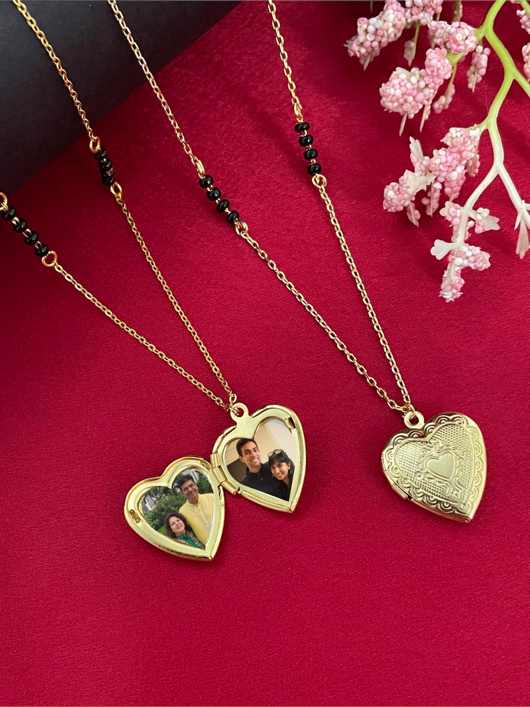 Heart Photo-Frame Pendant Mangalsutra