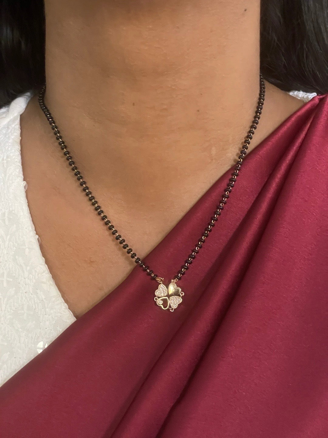 (Wear it 2 ways) Reversible Rose Gold Heart Mangalsutra