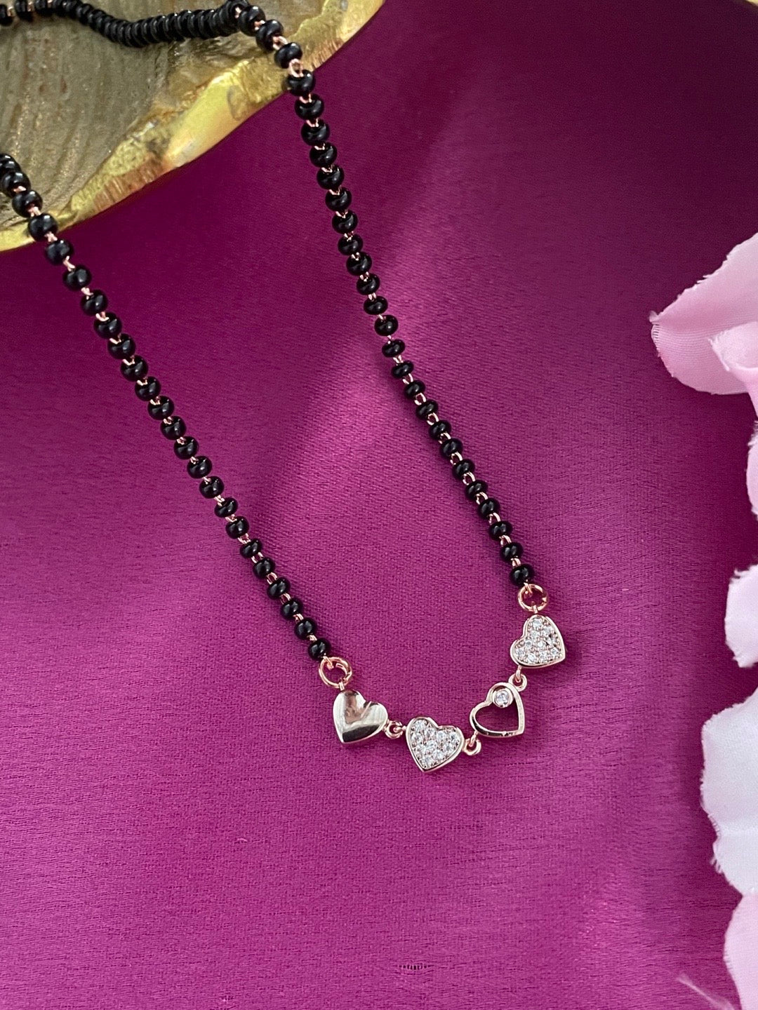 (Wear it 2 ways) Reversible Rose Gold Heart Mangalsutra