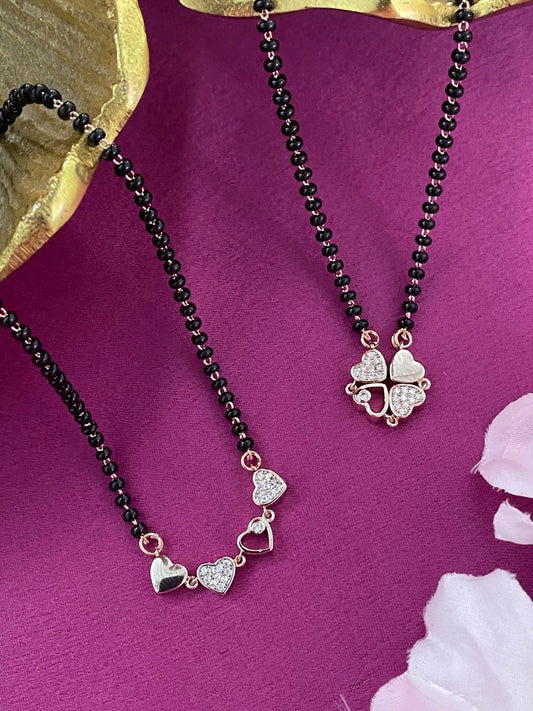 (Wear it 2 ways) Reversible Rose Gold Heart Mangalsutra