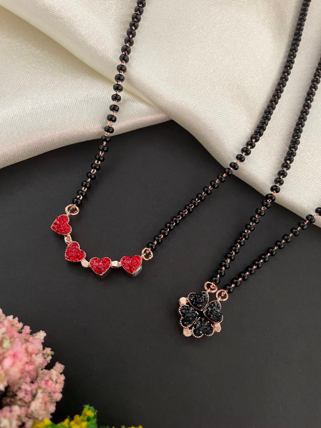 (Wear it 2 ways) Reversible Sparkle Heart Mangalsutra