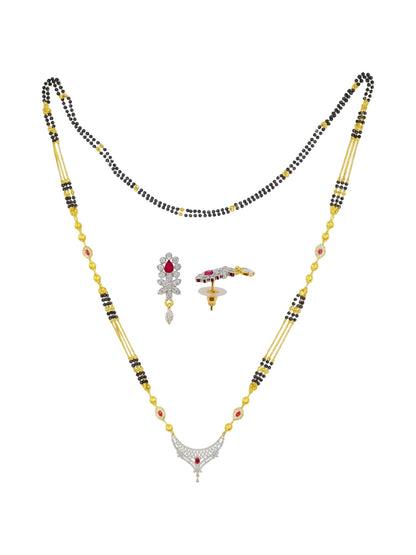 American Diamond Fancy Pendant Long Mangalsutra Set