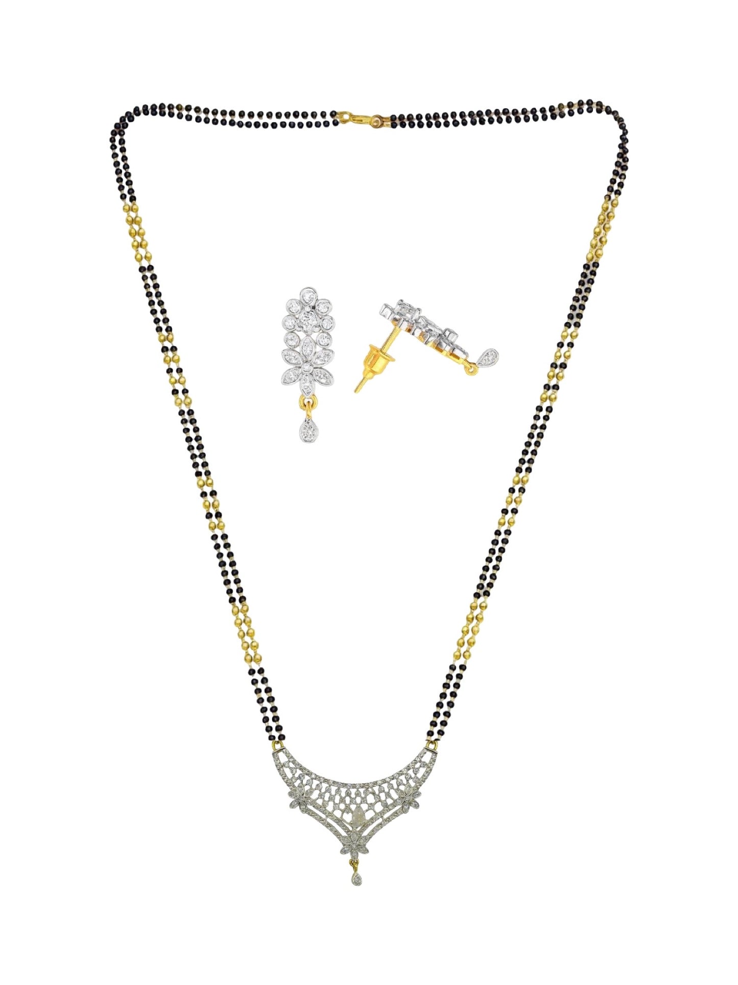 Flower/Drop Pendant Long Mangalsutra Set