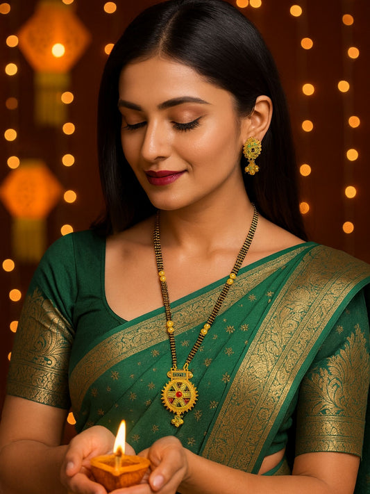 Multicolor-Round Pendant Mangalsutra Designs Set