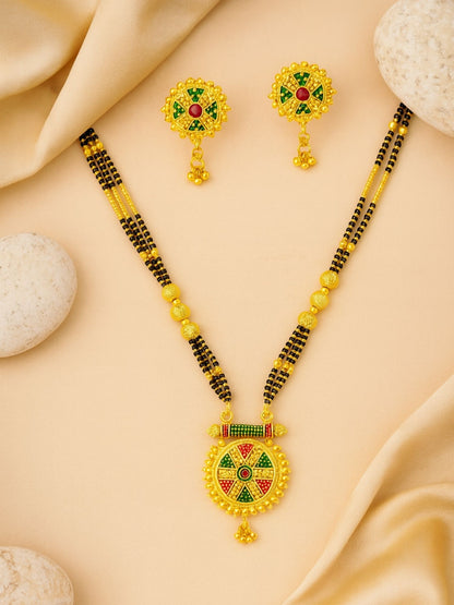 Multicolor-Round Pendant Mangalsutra Designs Set