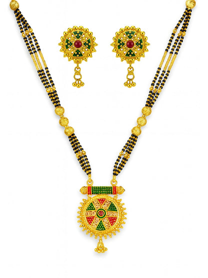Multicolor-Round Pendant Mangalsutra Designs Set
