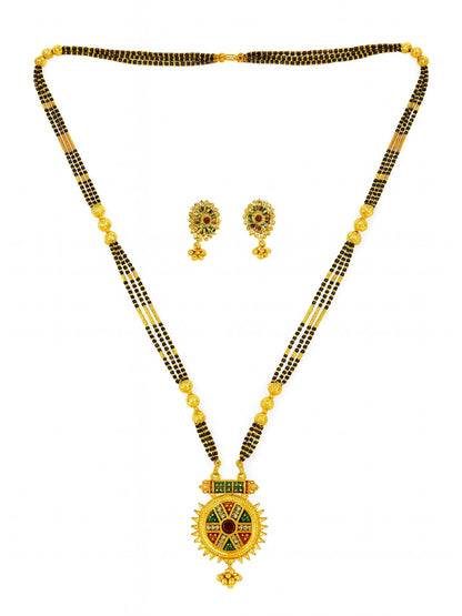 Multicolor-Round Pendant Mangalsutra Designs Set