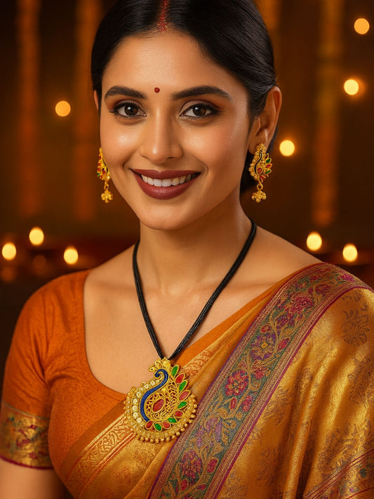 Peacock With Pearl Pendant Mangalsutra Designs Set