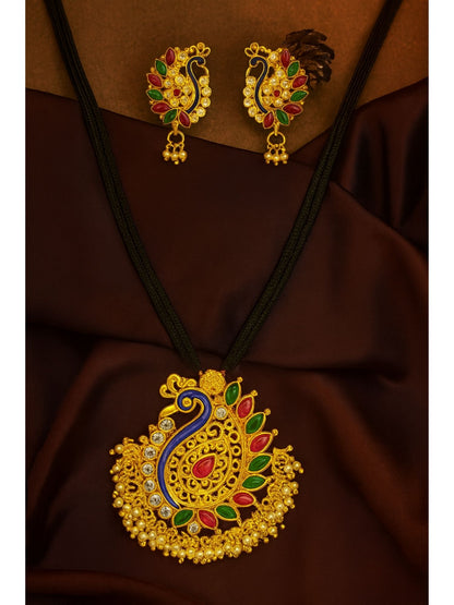 Peacock With Pearl Pendant Mangalsutra Designs Set