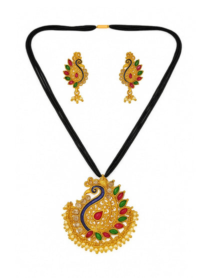Peacock With Pearl Pendant Mangalsutra Designs Set