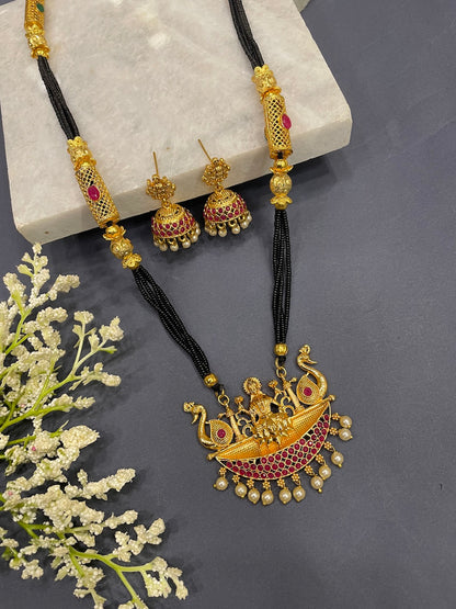 Peacock/Laxmi Pendant Mangalsutra Set