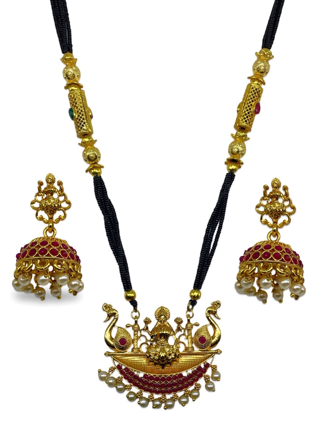 Peacock/Laxmi Pendant Mangalsutra Set