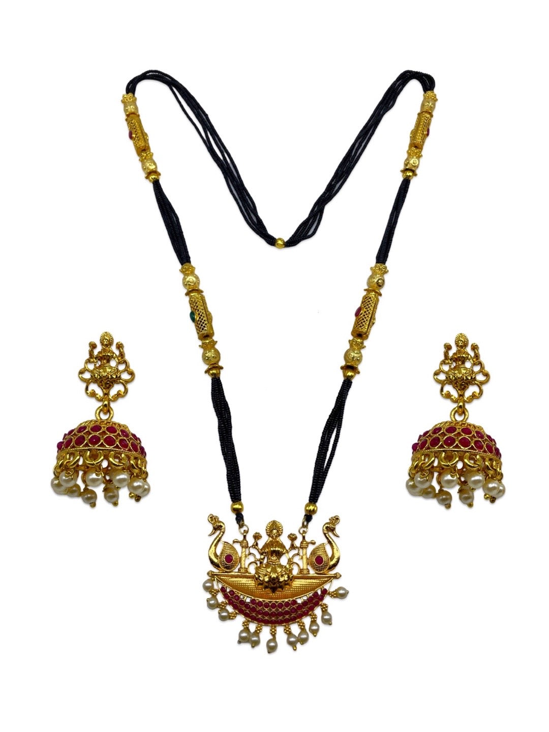 Peacock/Laxmi Pendant Mangalsutra Set