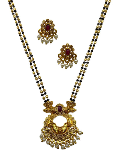 Flower & Pearl Pendant Mangalsutra Set