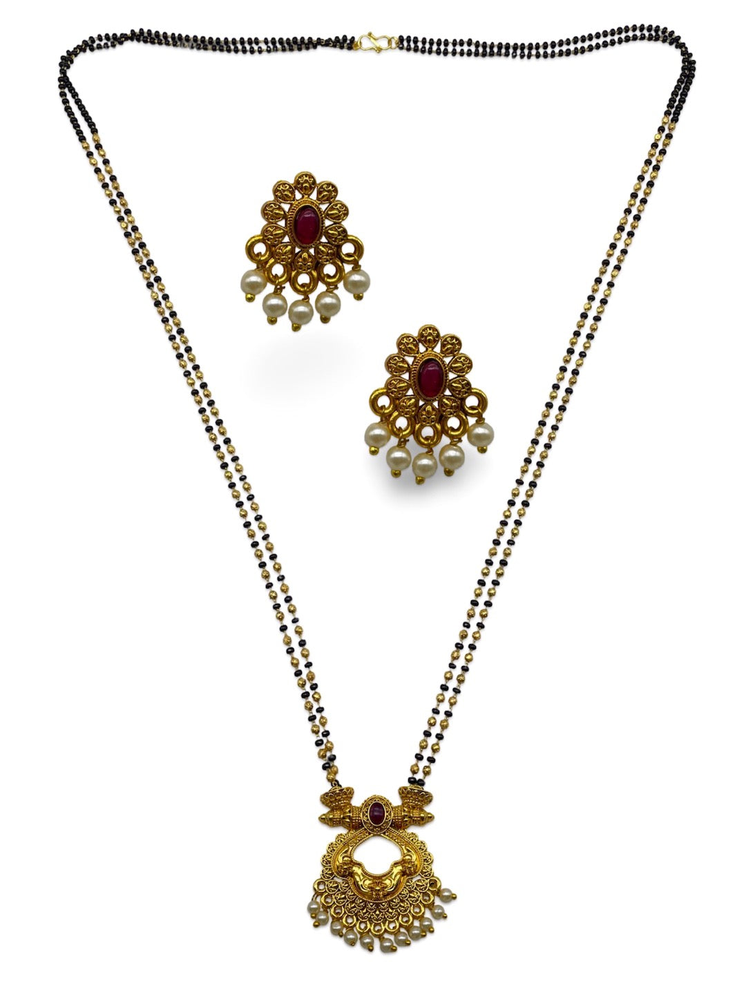 Flower & Pearl Pendant Mangalsutra Set