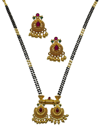 Peacock/Flower Pendant Mangalsutra Set