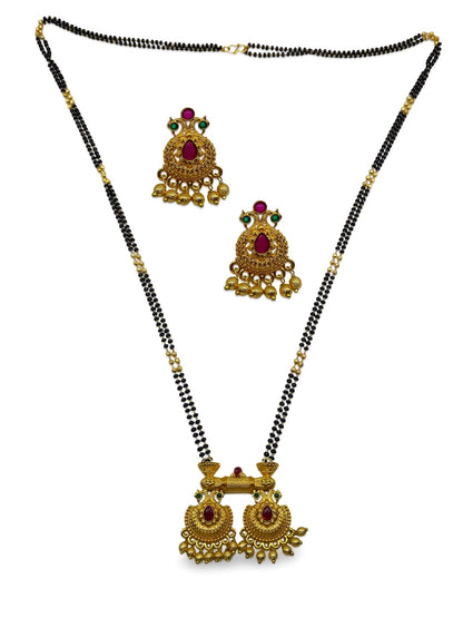 Peacock/Flower Pendant Mangalsutra Set