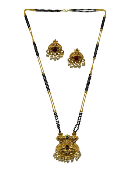 Peacock/Flower/Pearl Pendant Mangalsutra Set