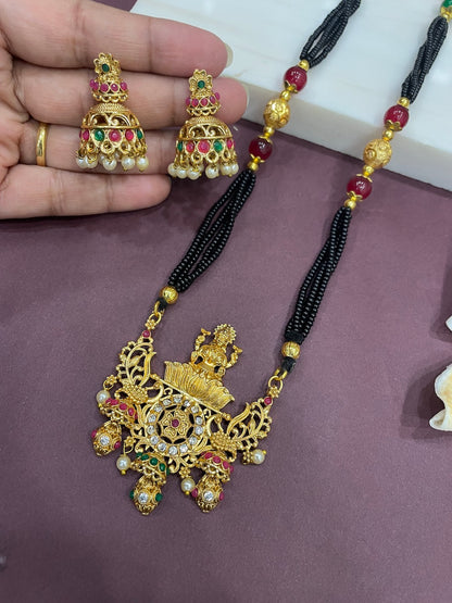 Laxmi/Flower AD Pendant Mangalsutra Set