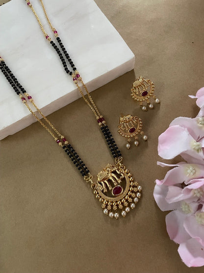 Elephant/Flower Pendant Mangalsutra Set