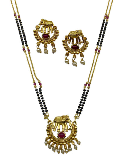 Elephant/Flower Pendant Mangalsutra Set