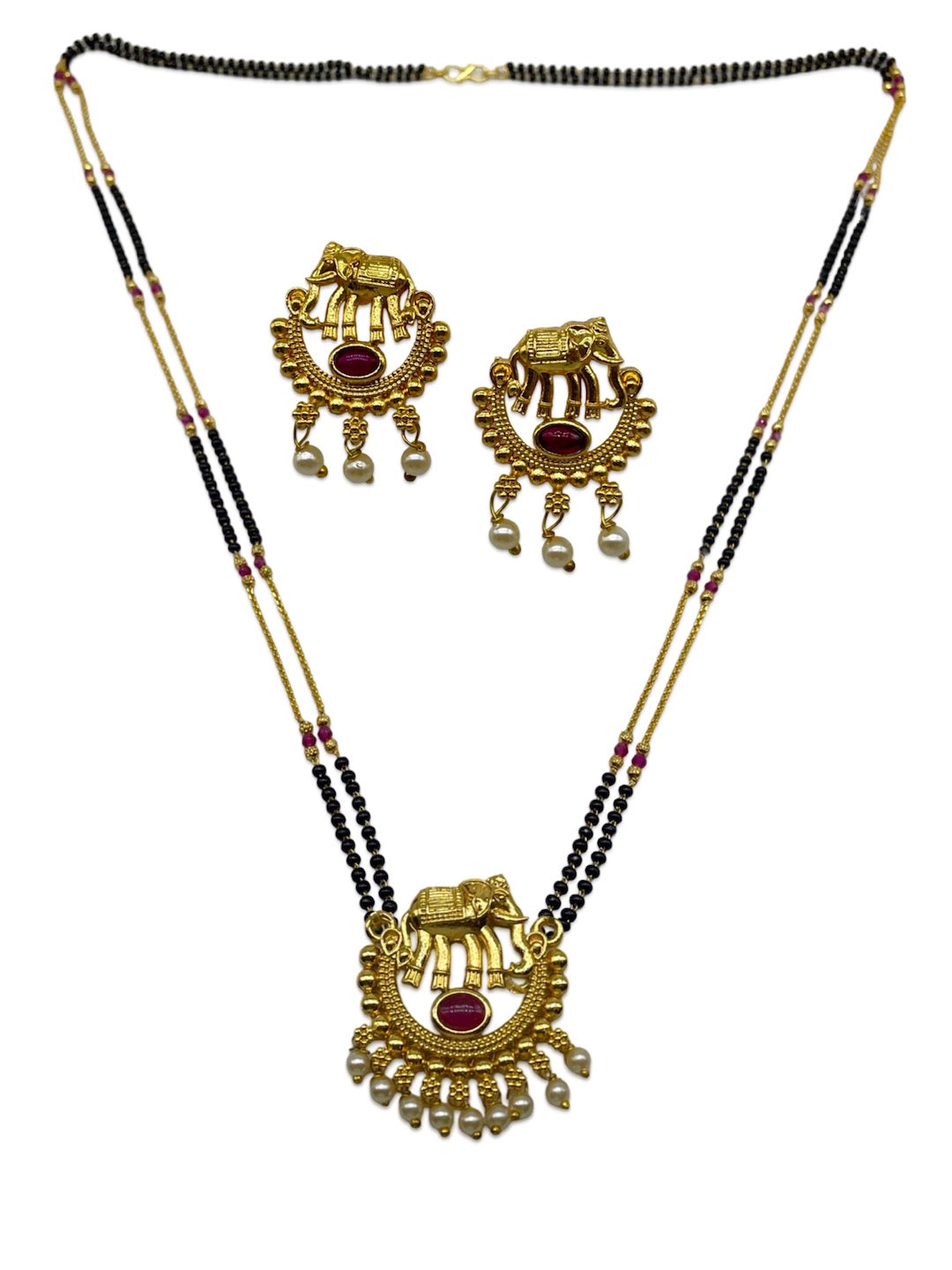 Elephant/Flower Pendant Mangalsutra Set