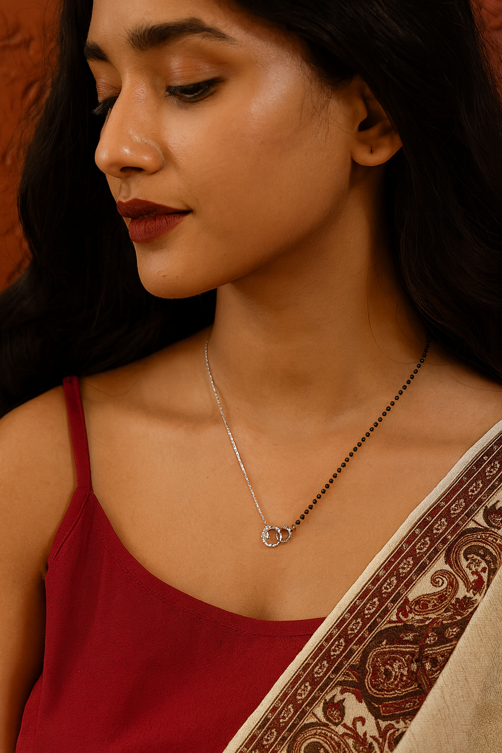 Modern Silver Short Mangalsutra