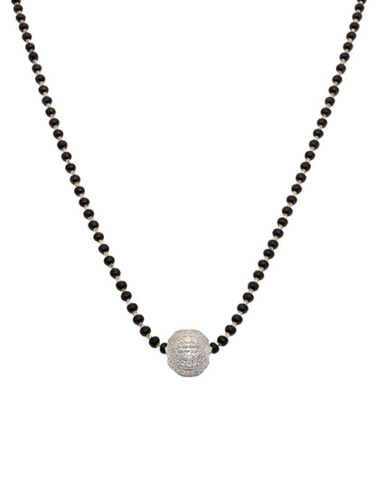 Short Mangalsutra Design Silver Ball Pendant
