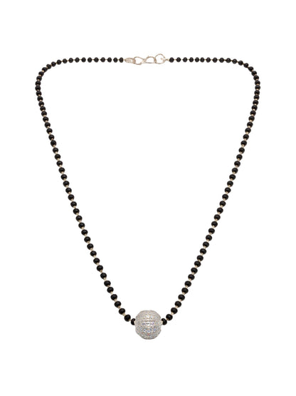 Short Mangalsutra Design Silver Ball Pendant