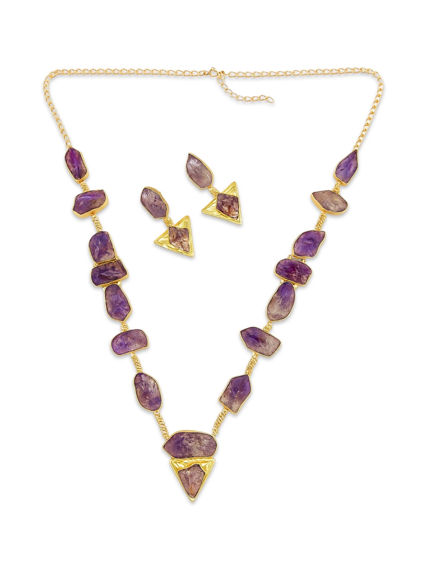 Semi-Precious Lapis Amathist Stone Beads Mala Necklace Set
