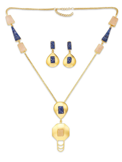 Semi-Precious Rose Quartz Stone Beads Mala Necklace Set