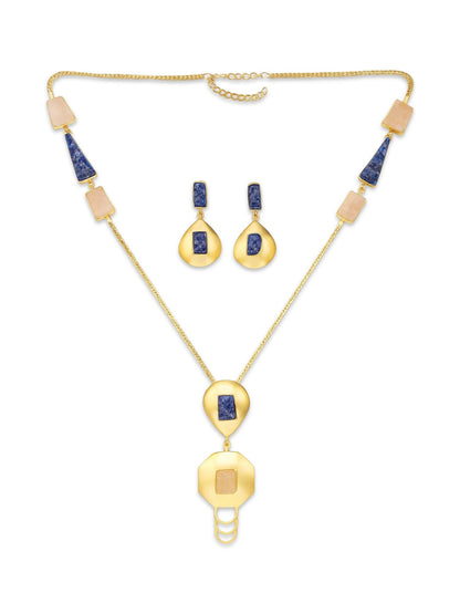 Semi-Precious Rose Quartz Stone Beads Mala Necklace Set