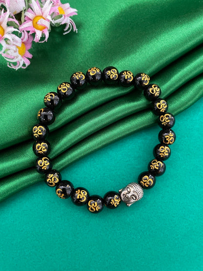 Buddha Pendant Crystal Om Mani Adjustable Bracelet