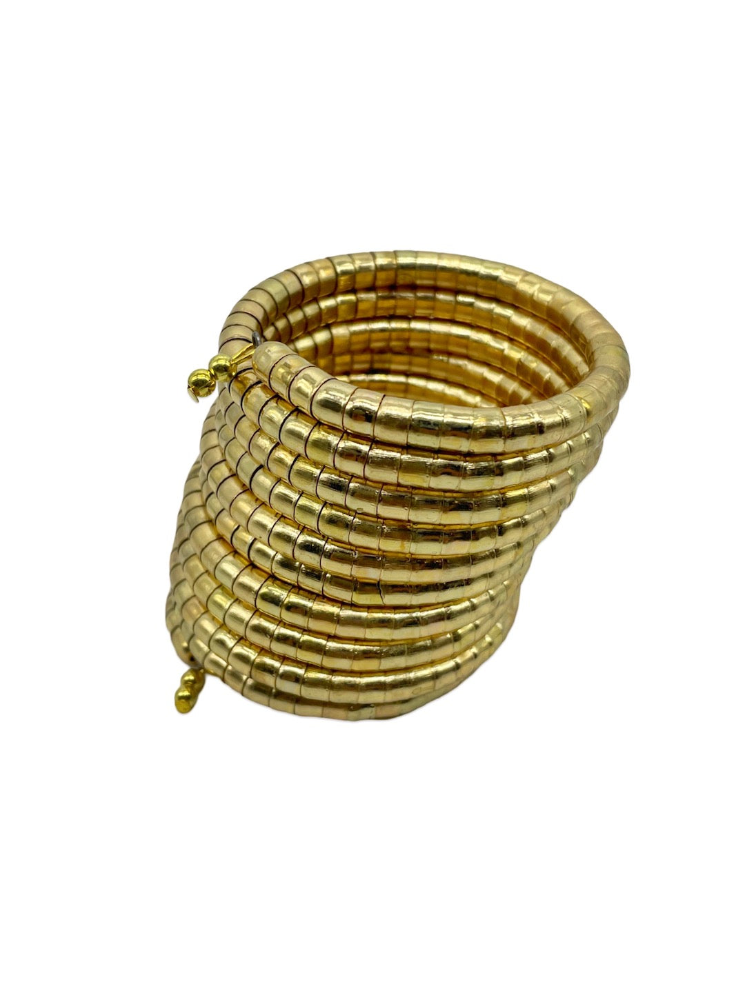 Gold Spring Coil Tribal Spiral Bangle