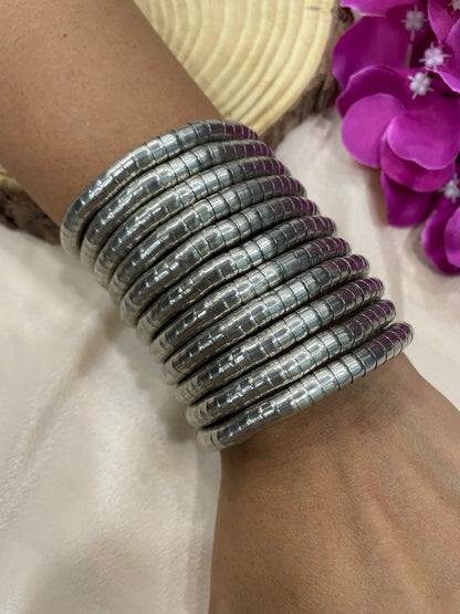 Silver Spring Coil Tribal Spiral Bangle