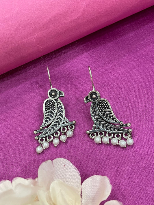 Parrot Birds With Pearls Dangler Earring