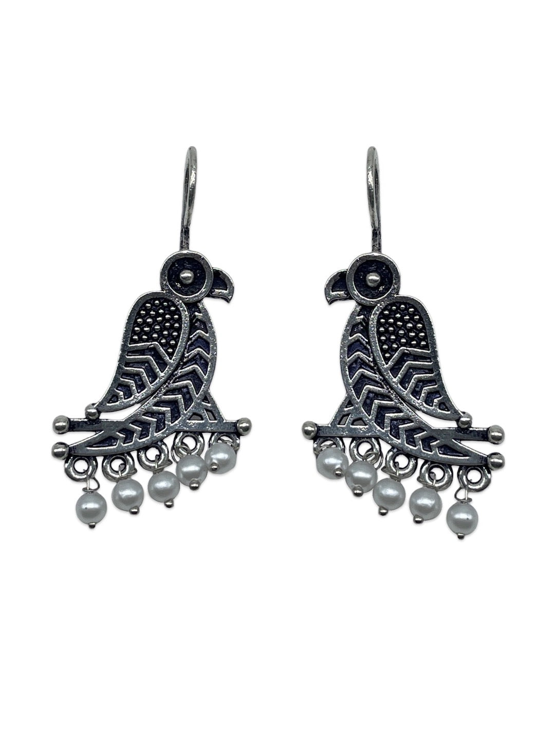 Parrot Birds With Pearls Dangler Earring