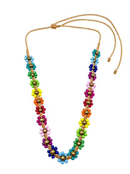 Navaratri Beaded Floral Necklace for Women