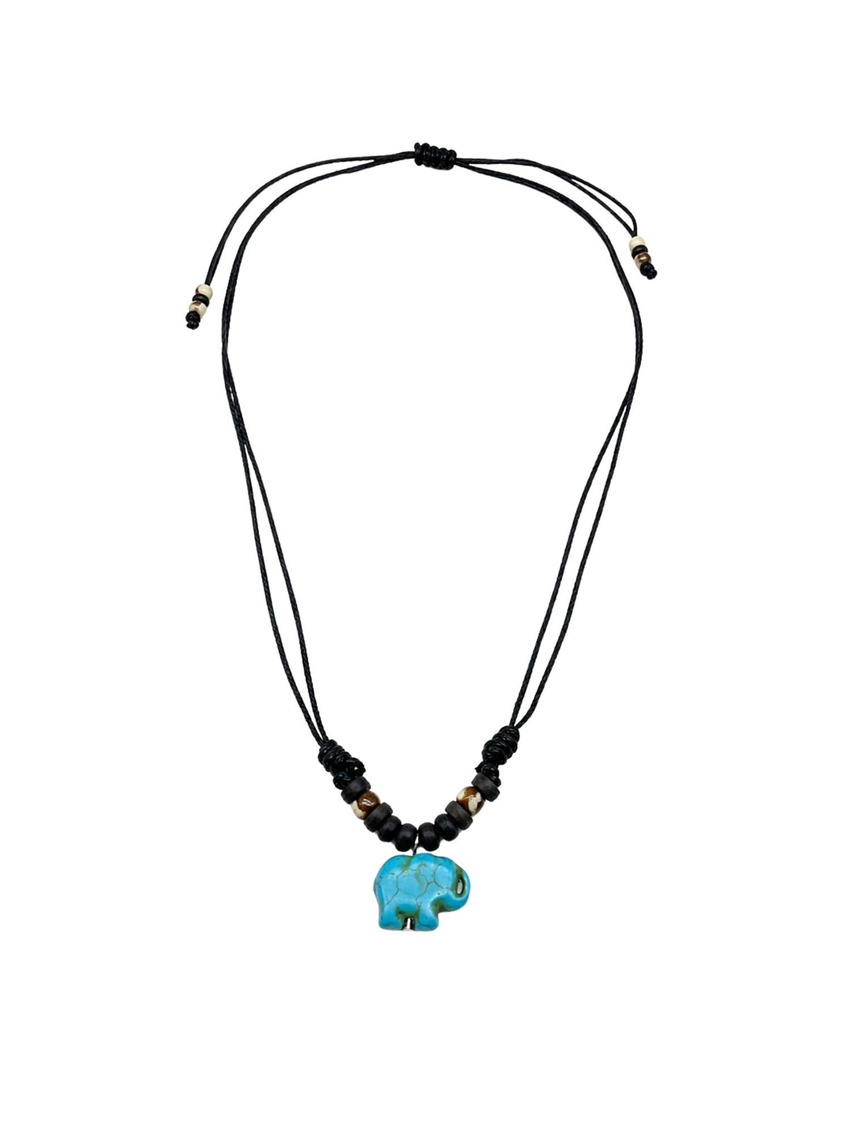 Blue Elephant Pendant Black Thread Necklace for Navaratri